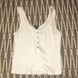 White Button Tank Top
